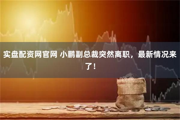 实盘配资网官网 小鹏副总裁突然离职，最新情况来了！