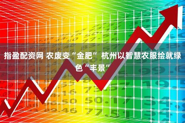 指盈配资网 农废变“金肥” 杭州以智慧农服绘就绿色“丰景”